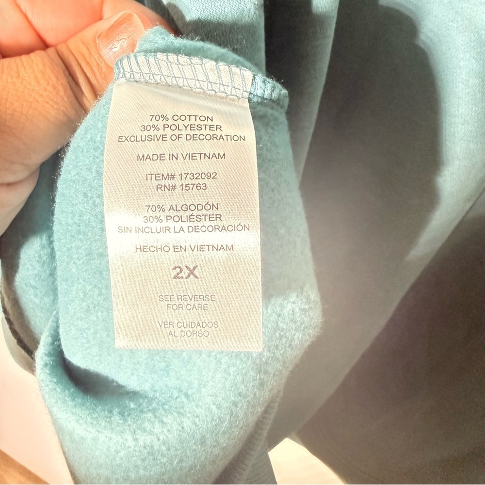 Champion Crewneck Sweatshirt Teal Blue 2X NWT - Picture 4 of 5